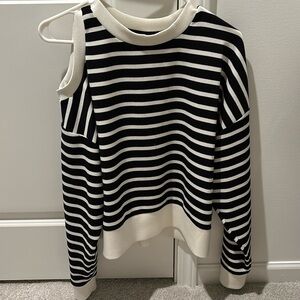 Spanx Air Essentials Cold Shoulder Striped Top